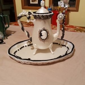 Vintage handcrafted silver teapot
